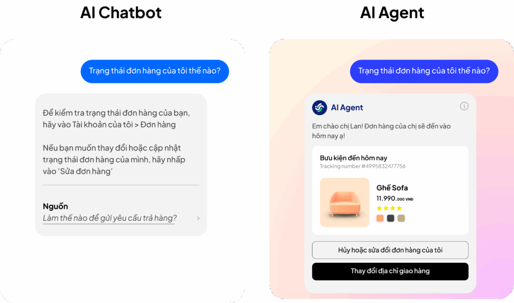 Chatbot v&agrave; AI agent: kh&aacute;c biệt qua từng t&igrave;nh huống