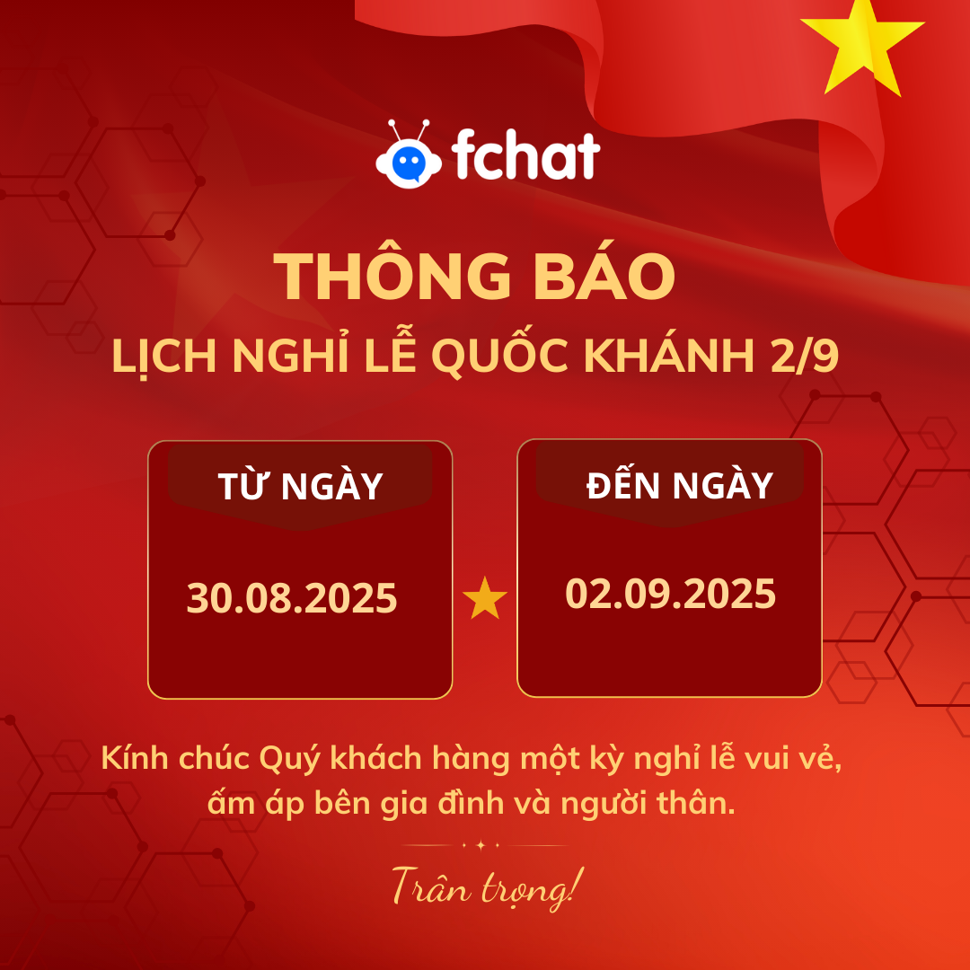 THÔNG BÁO LỊCH NGHỈ LỄ QUỐC KHÁNH 2/9 CỦA FCHAT