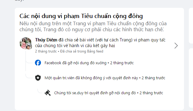 Nội dung vi phạm Ti&ecirc;u chuẩn cộng đồng