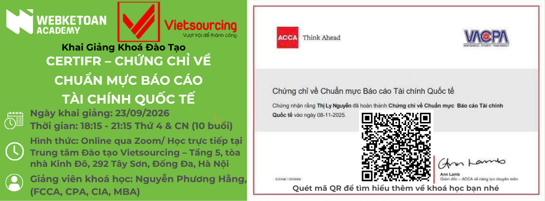 Đăng ký tham gia khóa Đào Tạo CERTIFR - CHỨNG CHỈ VỀ CHUẨN MỰC BÁO CÁO &nbsp;TÀI CHÍNH QUỐC TẾ