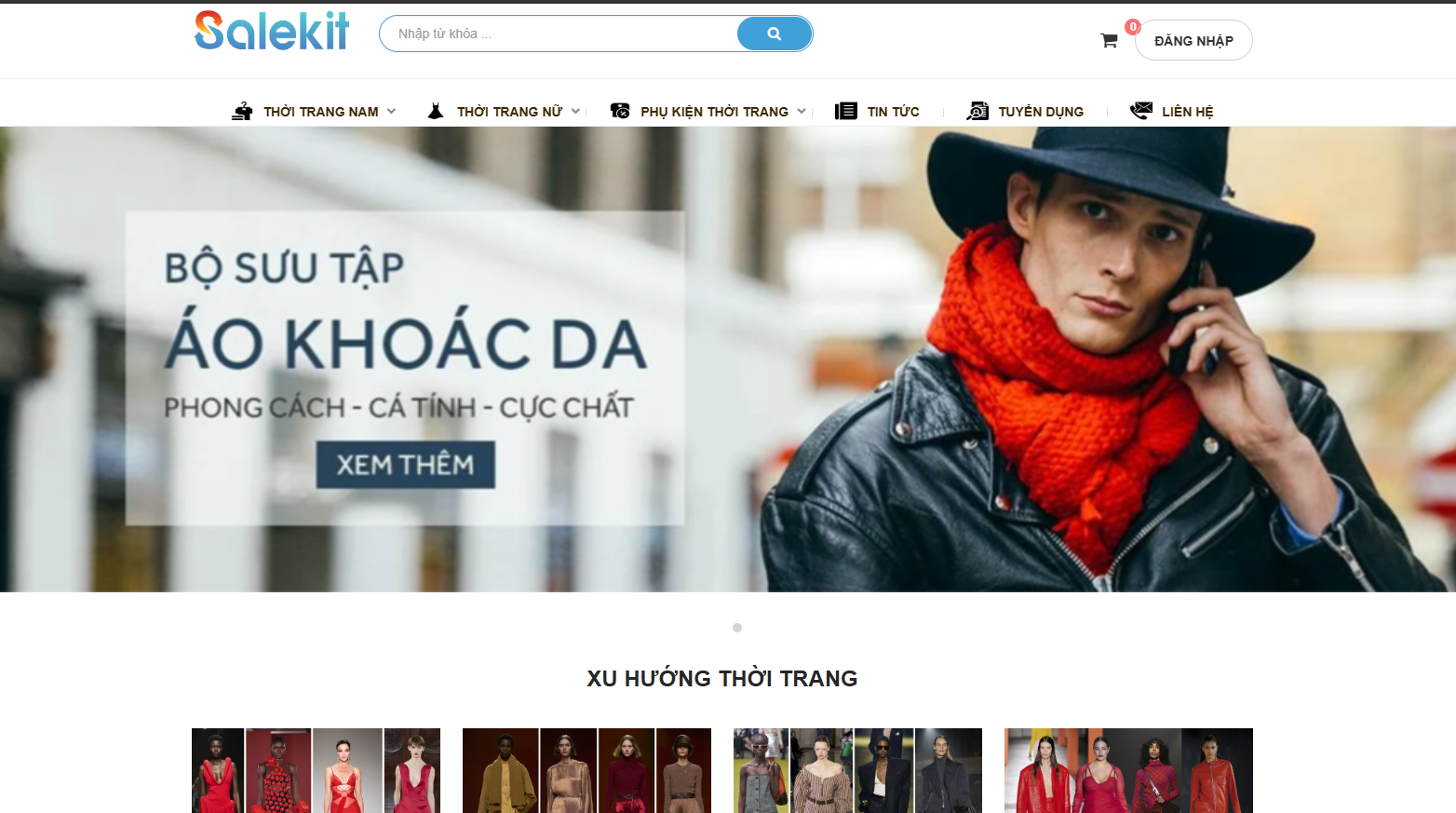 Mẫu thiết kế website bán quần áo thời trang đẹp nhất của Salekit