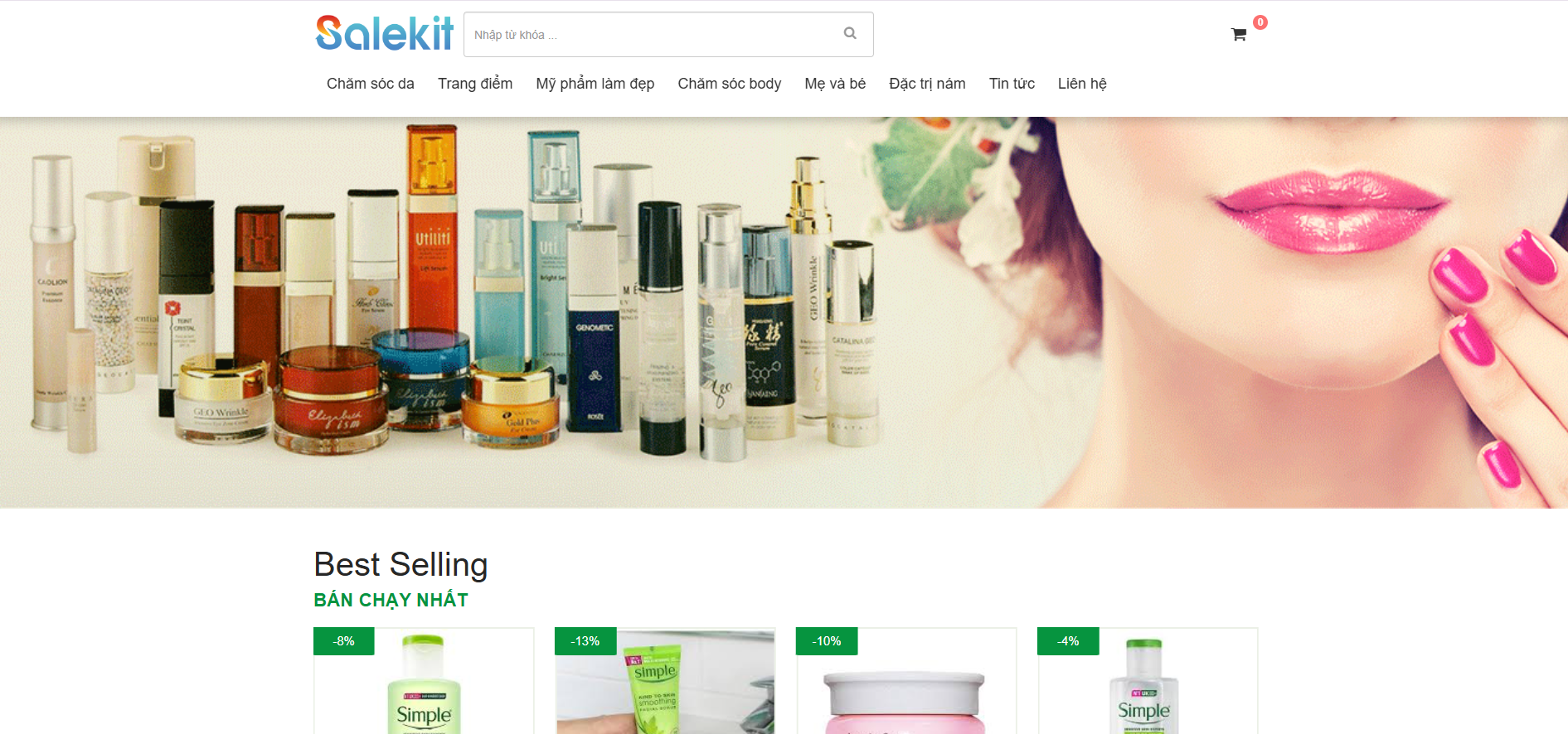 Mẫu thiết kế website bán mỹ phẩm đẹp, chuẩn SEO, dễ bán