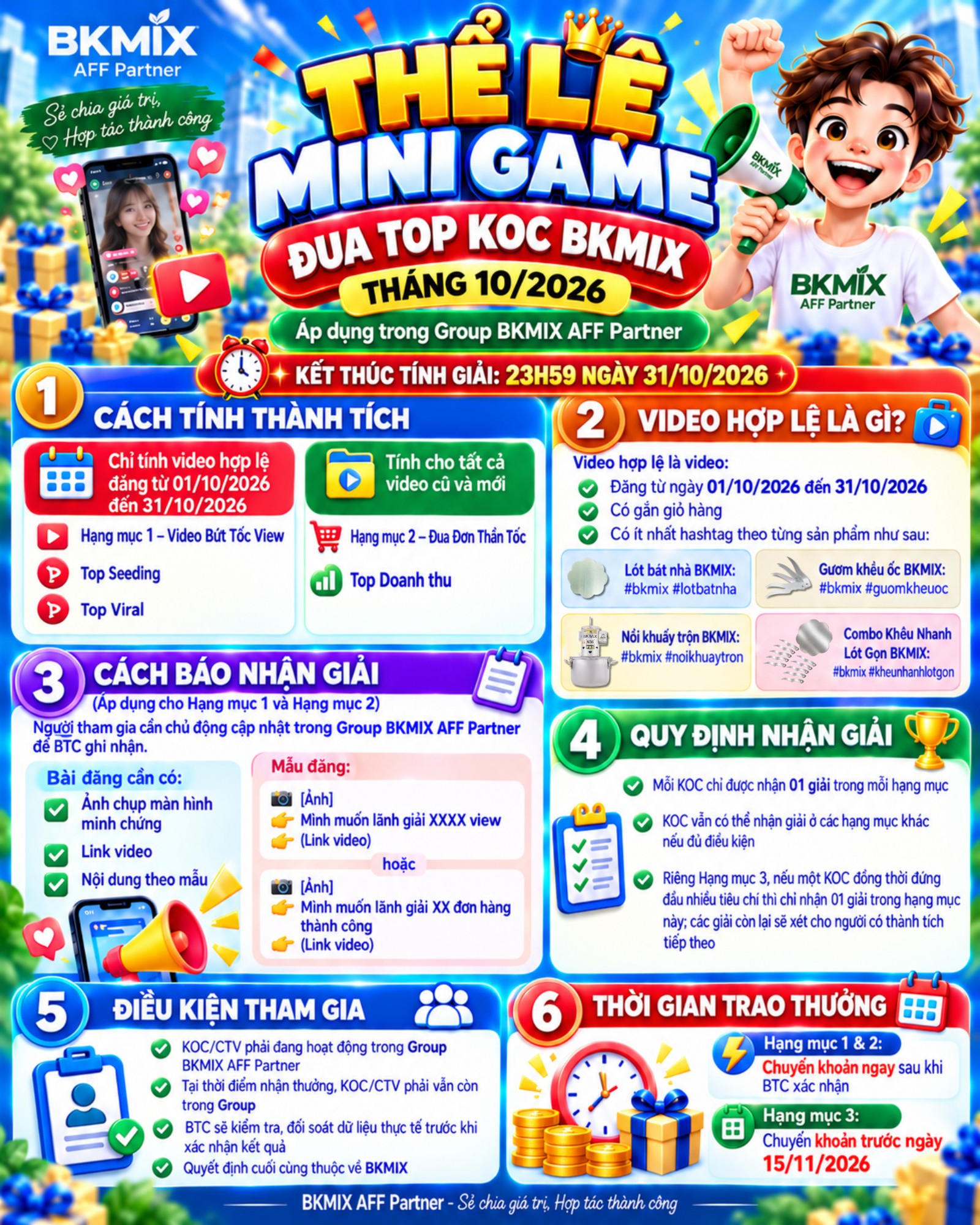 Thể lệ Mini Game Đua TOP KOC BKMIX Tháng 10/2026