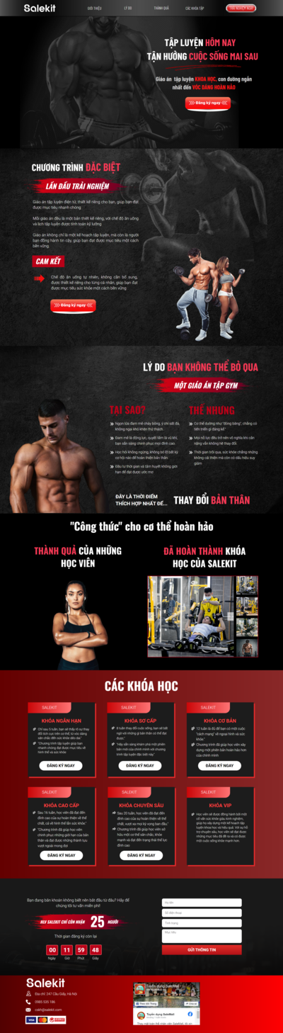 landingpage Giáo án tập Gym  