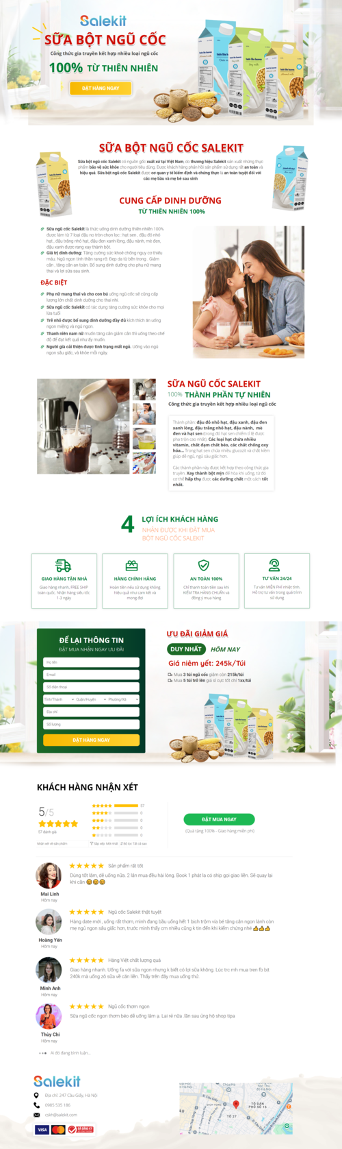 landingpage Sữa bột ngũ cốc 