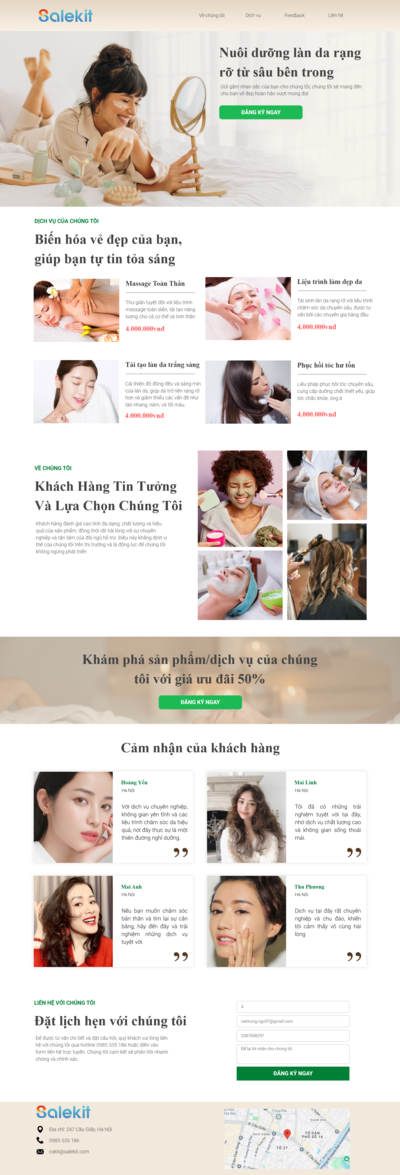 landingpage Spa và Làm đẹp  